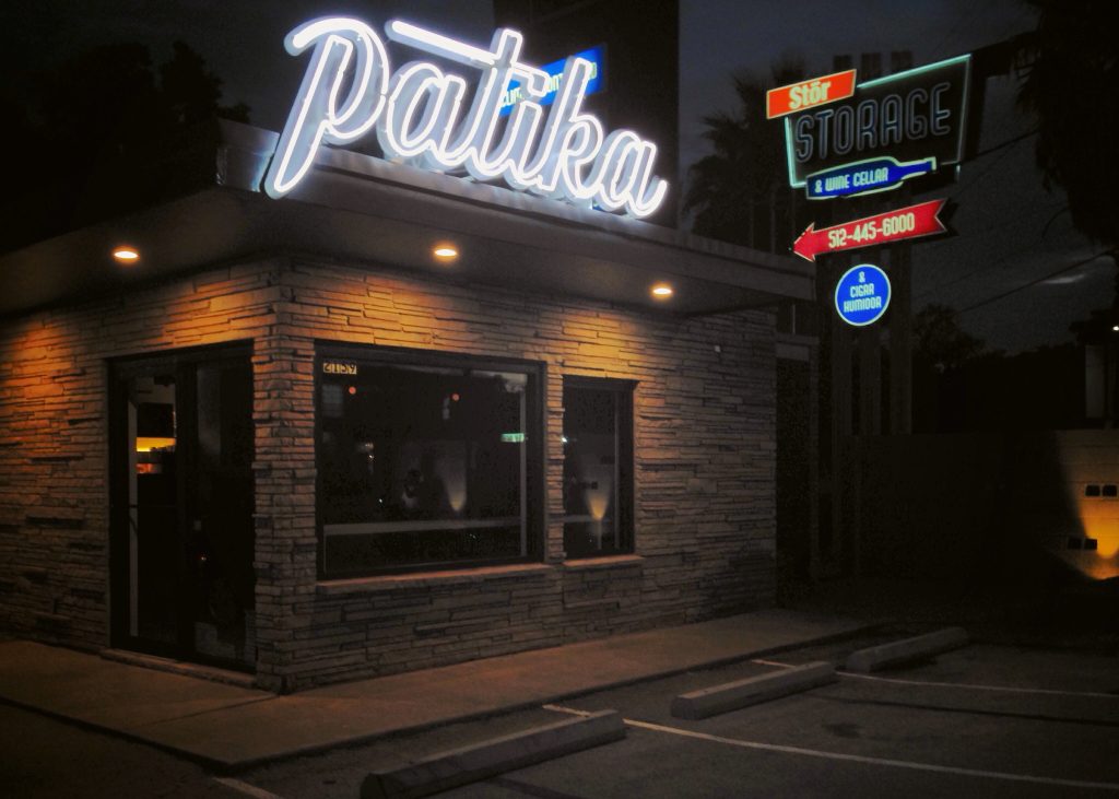 Patika neon sign in South Austin