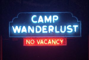 Camp Wamderlust neon sign